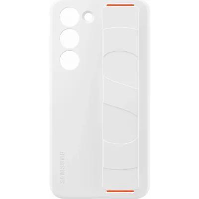 SAMSUNG Coque  G S23 5G Silicone avec lani&egrave;re Blanche  - Neuf