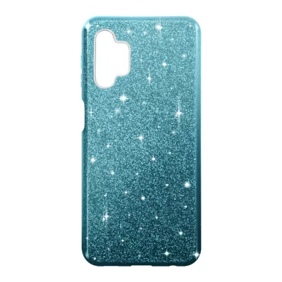 AVIZAR Coque Samsung Galaxy A13 4g semi-rigide bleue &agrave; sequins d&eacute;tachables