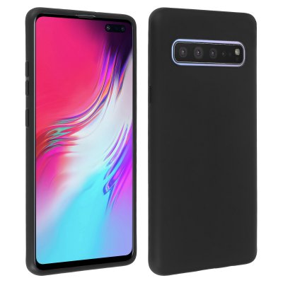 AVIZAR Coque Samsung Galaxy S10 5G Protection Silicone Gel Flexible Fine L&eacute;g&egrave;re Noir