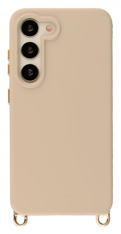 SELENCIA Coque Samsung Galaxy S23 Rivi&egrave;ra MagSafe crochets amovibles Beige