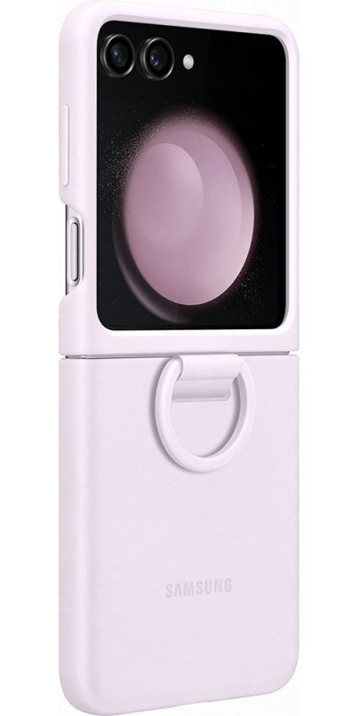 SAMSUNG Coque  Galaxy Z Flip 5 Silicone avec anneau - Lavande - Neuf