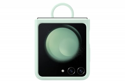 SAMSUNG Coque  Galaxy Z Flip 5 Silicone avec anneau - Vert d'eau - Neuf