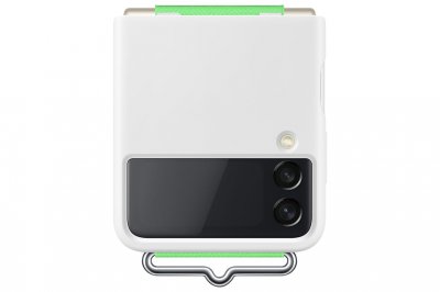 SAMSUNG Coque  Z Flip 3 Silicone laniere blanc 
