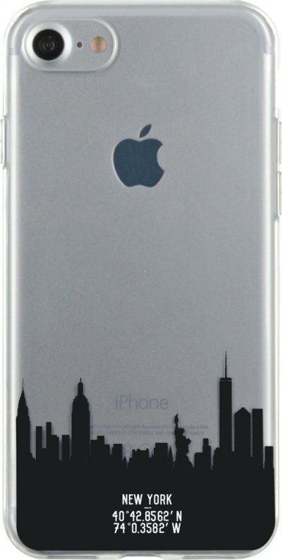 BIGBEN CONNECTED Coque semi-rigide transparente monuments new-yorkais pour iphone se (2020)/8/7
