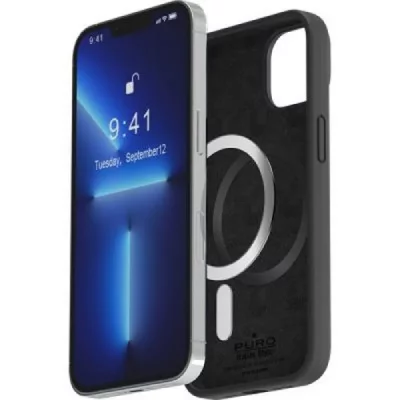 PURO Coque silicon  Icon Magnetique iPhone 14 Plus Noir
