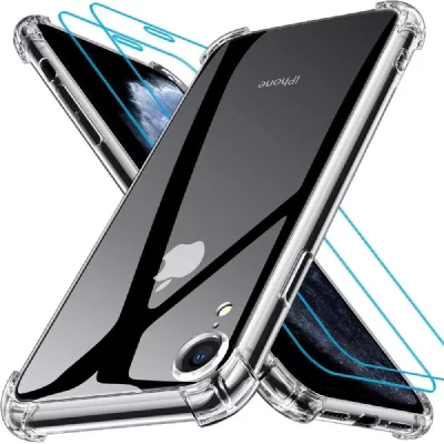 LITTLE BOUTIK Coque Silicone Angles Renforces + 2 Vitres Protection Ecran Pour Apple iPhone X / Xs