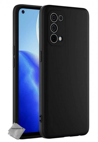 HTDMOBILES Coque silicone gel fine pour Oppo Find X3 Lite + verre trempe - NOIR