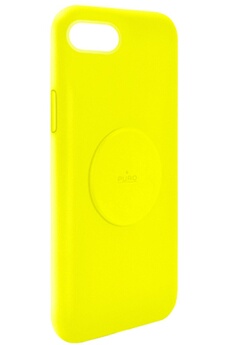 PURO Coque silicone icon aimant&eacute;e jaune fluo pour iphone 6/7/8/se20 