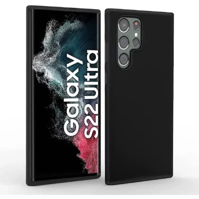 LITTLE BOUTIK Coque Silicone Noir Pour Samsung Galaxy S22 Ultra 5G