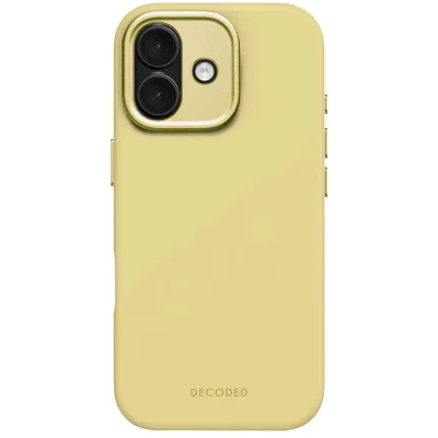 DECODED Coque Silicone pour iPhone 17 Antimicrobienne Compatible MagSafe Jaune