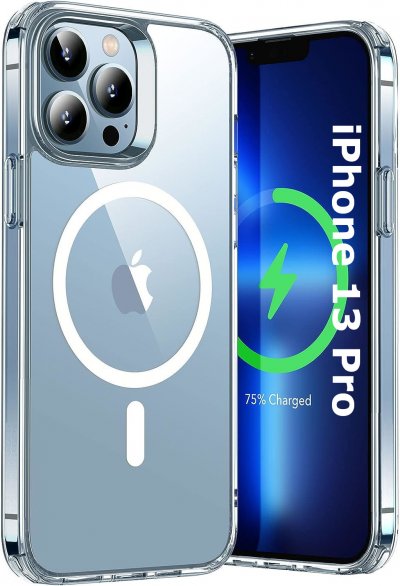 LITTLE BOUTIK Coque Silicone Transparente Compatible Magsafe Pour iPhone 13 Pro