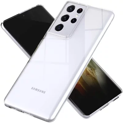 LITTLE BOUTIK Coque Silicone Transparente Pour Samsung Galaxy S21 Ultra 5G