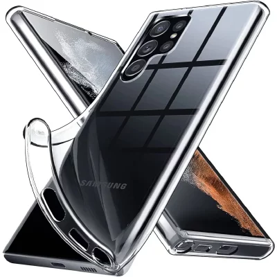 LITTLE BOUTIK Coque Silicone Transparente Pour Samsung Galaxy S22 Ultra 5G