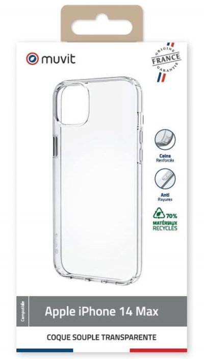 MUVIT FOR FRANCE Coque smartphone  Transparente Recyclee Iphone 14 Plus