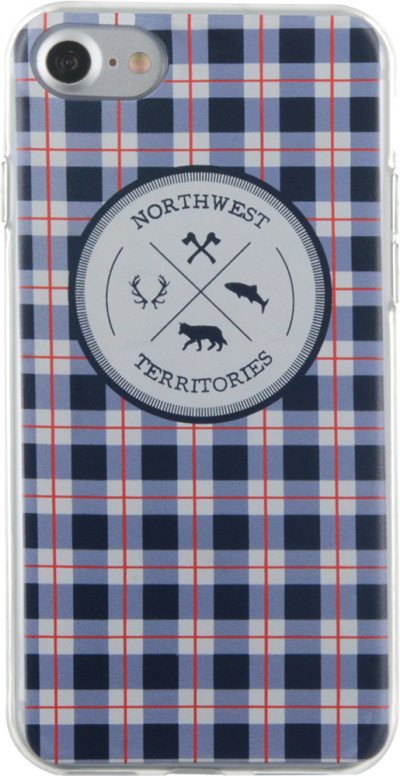 BIGBEN CONNECTED Coque souple bleue motifs &agrave; carreaux north west pour iphone se (2020)/8/7