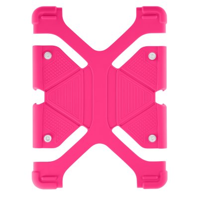 AVIZAR Coque tablette 8.9 &agrave; 12 pouces Universel Bumper Silicone Gel rose Mode Support