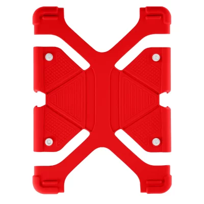 AVIZAR Coque tablette 8.9 &agrave; 12 pouces Universel Bumper Silicone Gel rouge Mode Support