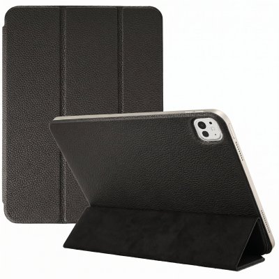 ACCEZZ Coque tablette trifold en cuir pour iPad Pro 13 (2025) M5 / (2024) M4 - Noir