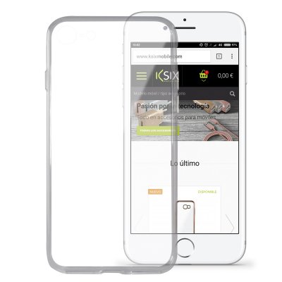 KSIX Coque transparente ultra fine  Flex pour Apple iPhone 7/8/SE 2020