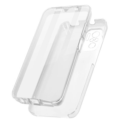 AVIZAR Coque Xiaomi Redmi Note 10 et Note 10s Arri&egrave;re Rigide Avant Souple - transparent Blanc 