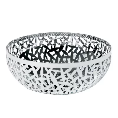 ALESSI Corbeille &agrave; fruits argent&eacute;e en acier Henika  Blanc 