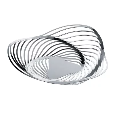ALESSI Corbeille &agrave; fruits TRINITY en acier D33 x H8 cm Gris 