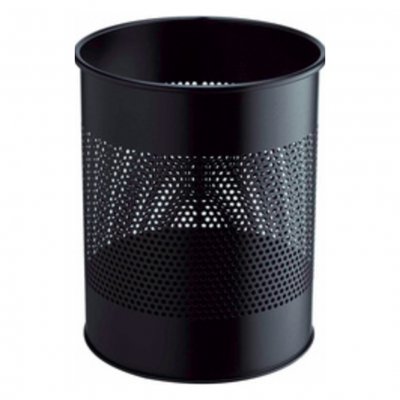DURABLE Corbeille &agrave; papier m&eacute;tal ajour&eacute;e - 15 litres - noir
