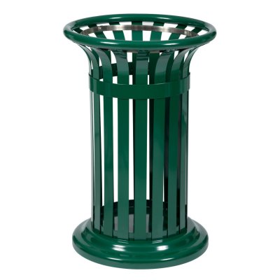 ROSSIGNOL Corbeille D'ext&eacute;rieur Ronde Verte En M&eacute;tal 60 L Ross Ignol