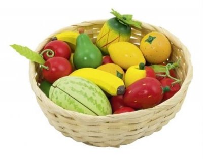 GOKI Corbeille de petits fruits en bois 