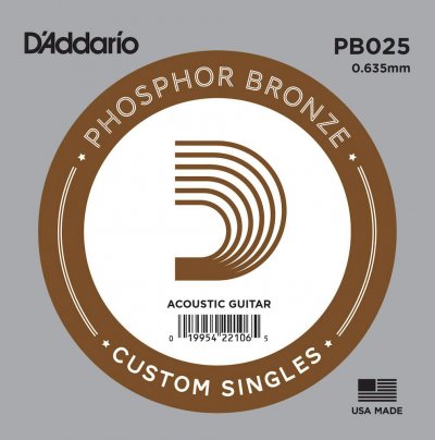 D ADDARIO AND CO Corde Au D&eacute;tail Guitare Acoustique D'addario Fil&eacute;e Phosphore Bronze 025 - Pb025