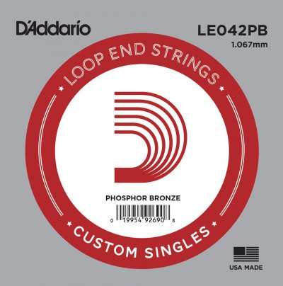 D ADDARIO AND CO Corde au d&eacute;tail Guitare acoustique Fil&eacute;e Phosphore Bronze 042 &agrave; boucle - LE042PB