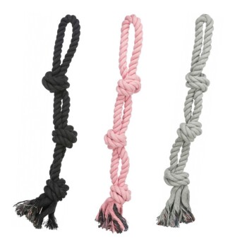 TRIXIE Corde double multicolore pour chien  - Corde & anneau pour Chien