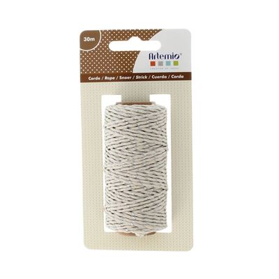 ARTEMIO Corde naturelle - Beige et argent&eacute; - 30 m -  - couleur variant