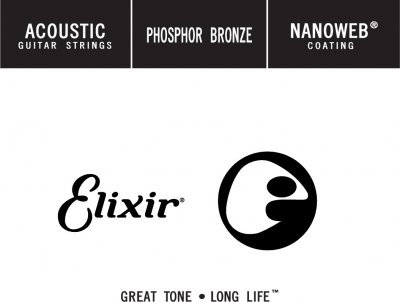 ELIXIR Cordes &reg; &agrave; l'unit&eacute; en Phosphore Bronze pour guitare acoustique avec rev&ecirc;tement NANOWEB&reg; (.022)