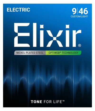 ELIXIR Cordes &reg; pour guitare &eacute;lectrique avec rev&ecirc;tement OPTIWEB&reg;, Custom Light (.009-.046)