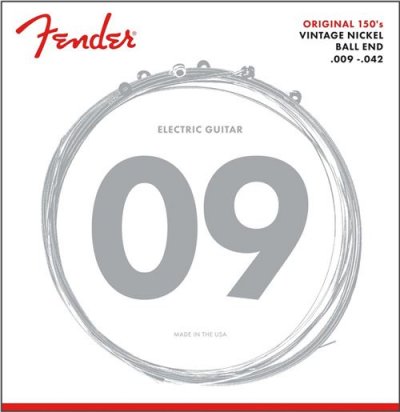 FENDER Cordes  150L 9 42 PURE NICKEL Cordes guitares &eacute;lectriques