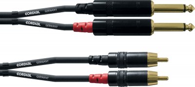 CORDIAL  C&acirc;ble audio double jack mono - RCA 60 cm