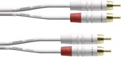 CORDIAL  C&acirc;ble audio double RCA 3 m blanc
