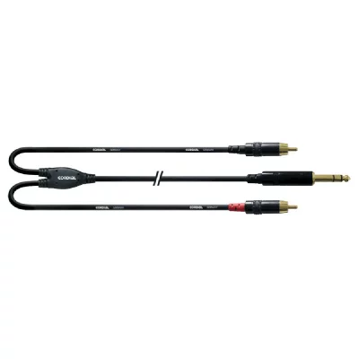 CORDIAL  C&acirc;ble Y bretelle jack st&eacute;r&eacute;o/2 Rca 90 cm