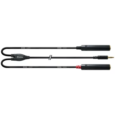 CORDIAL  C&acirc;ble Y bretelle minijack st&eacute;r&eacute;o/2 jack femelles 30 cm