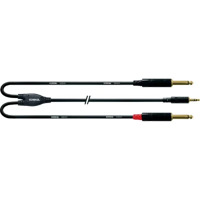 CORDIAL  C&acirc;ble Y bretelle minijack st&eacute;r&eacute;o/2 jack mono 1,5 m