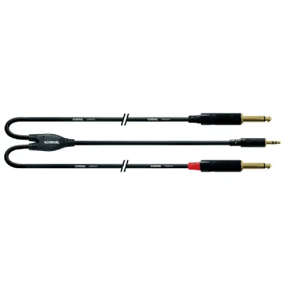 CORDIAL  C&acirc;ble Y bretelle minijack st&eacute;r&eacute;o/2 jack mono longs 3 m
