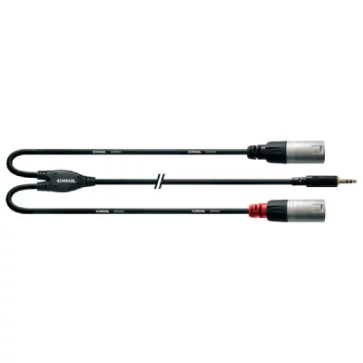 CORDIAL  C&acirc;ble Y bretelle minijack st&eacute;r&eacute;o/2 XLR m&acirc;le 3 m