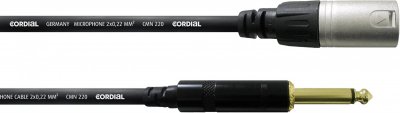CORDIAL  CCM10MP Cable audio XLR m&acirc;le/Jack m&acirc;le mono 10M