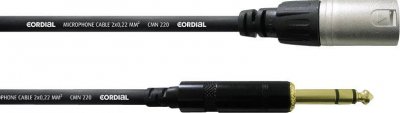 CORDIAL  CFM9MV - C&acirc;ble audio st&eacute;r&eacute;o XLR m&acirc;le-jack m&acirc;le st&eacute;r&eacute;o 9 m