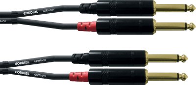 CORDIAL  CFU0.9PP - C&acirc;ble audio 2 jacks - 2 jacks mono 90 cm