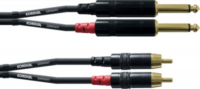 CORDIAL  cfu1.5pc - c&acirc;ble audio 2 jacks mono - 2 rca m&acirc;les 1,5 m