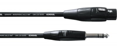 CORDIAL  CIM3FV - C&acirc;ble audio XLR m&acirc;le - jack st&eacute;r&eacute;o m&acirc;le 3 m