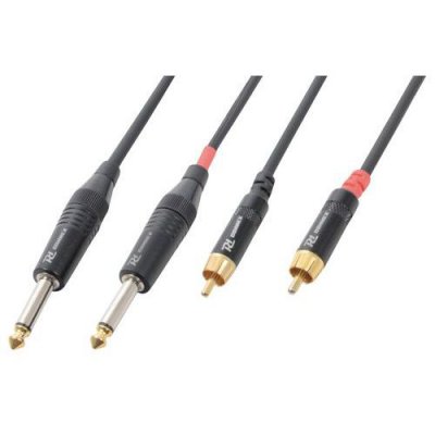 POWER DYNAMICS Cordon 2x Jack 635 M&acirc;le Mono / 2x Rca M&acirc;le 15 M