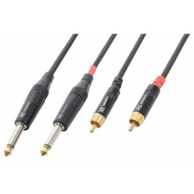 POWER DYNAMICS Cordon 2x Jack 635 M&acirc;le Mono / 2x Rca M&acirc;le 3 M